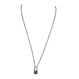 Louis Vuitton-Louis Vuitton Silver Lockit Pendant Necklace-Silvery
