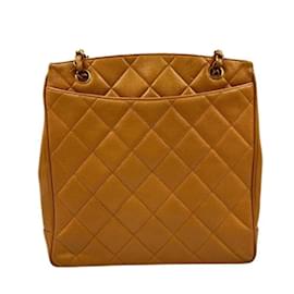 Chanel-Chanel Caviar Skin Chain Tote Bag in Beige-Beige