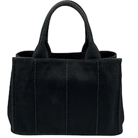 Prada-Prada Canapa Handbag in Black-Black