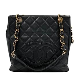 Chanel-Chanel Black Grained Calfskin Tote Bag-Black