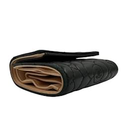 Chanel-CHANEL Camellia Folding Wallet in Black-Black