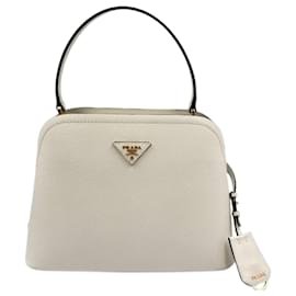 Prada-Prada Saffiano Matinee Handbag-White