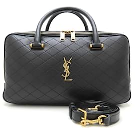 Yves Saint Laurent-Yves Saint Laurent Lambskin Handbag-Black