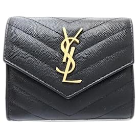 Yves Saint Laurent-Yves Saint Laurent Tri-fold Wallet-Black