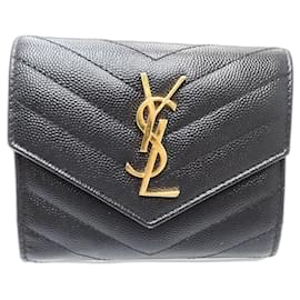 Yves Saint Laurent-Yves Saint Laurent Tri-fold Wallet-Black