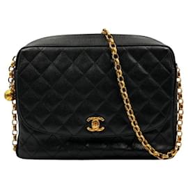Chanel-Chanel Grained Calfskin Shoulder Bag-Black