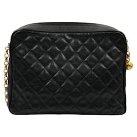 Chanel-Chanel Grained Calfskin Shoulder Bag-Black
