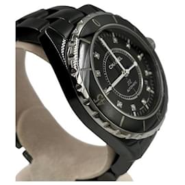 Chanel-Chanel J12 Diamond Index Watch for Women-Black
