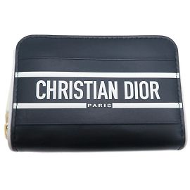 Christian Dior Compact Wallet Black White