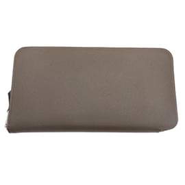 Hermès-Hermes Epsom Leather Long Wallet-Grey