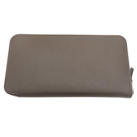 Hermès-Hermes Epsom Leather Long Wallet-Grey