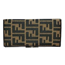 Fendi-Fendi Zucca Turn Long Wallet-Brown