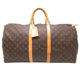 Louis Vuitton-Louis Vuitton Keepall 55 Boston Bag-Brown,Monogram