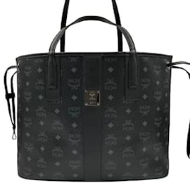 MCM-MCM Leather Tote Bag Black Liz Reversible Shopper-Black