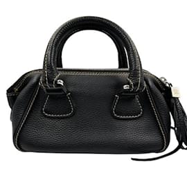 Chanel-CHANEL Tassel Leather Handbag-Black