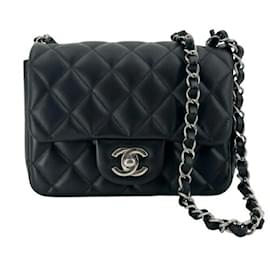 Chanel-Chanel Mini Matelasse Lambskin Shoulder Bag-Black