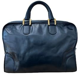 Loewe-Loewe Black Leather Boston Bag-Black