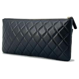 Chanel-Chanel Black Lambskin Clutch Bag-Black