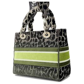 Christian Dior-Christian Dior Lady Dee Light Leopard Velvet Handbag-Brown