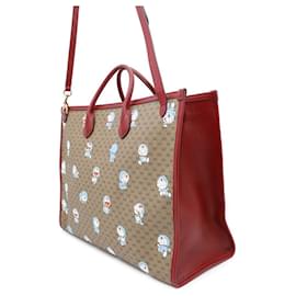 Gucci-Gucci Mini GG Supreme Doraemon Tote Bag-Brown,Red
