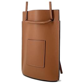 Loewe-Loewe Dice Pocket Leather Shoulder Bag-Brown
