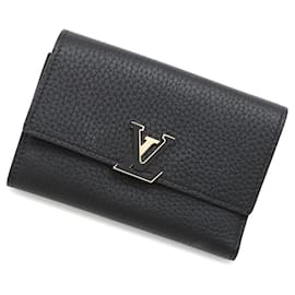 Louis Vuitton-Louis Vuitton Tri-fold Wallet in Taurillon Leather-Black,Pink