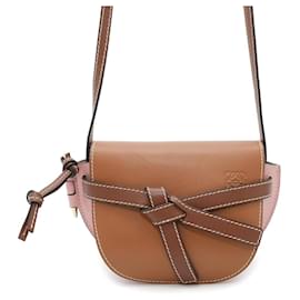 Loewe-Loewe Gate Mini Leather Shoulder Bag-Brown,Pink