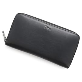 Christian Dior-Christian Dior Long Wallet in Black Leather-Black