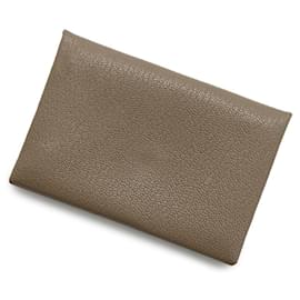 Hermès-Hermes Business Card Case in Etoupe Gray-Taupe