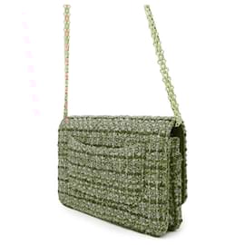 Chanel-Chanel 2.55 Tweed Chain Wallet-Red