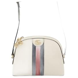Gucci-Gucci Ophidia Leather Shoulder Bag-Cream
