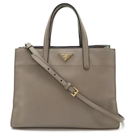 Prada-Prada Saffiano Leather Tote Bag-Grey