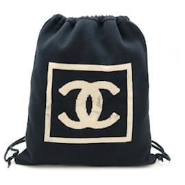 Chanel-Chanel Sport Line Coco Mark Knapsack-Black,Beige