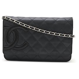 Chanel-Chanel Cambon Line Chain Wallet-Black,White