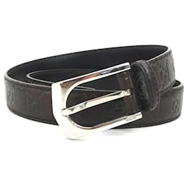 Gucci-Cinto de couro marrom para homem Gucci-Marrom