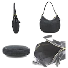 Givenchy-Givenchy Black Canvas and Leather Shoulder Bag-Black