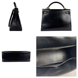 Hermès-Sac à main Hermes Kelly 32-Noir