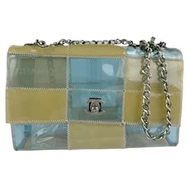 Chanel-Chanel Beige and Blue Shoulder Bag-Blue,Beige