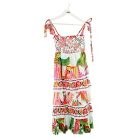 Farm Rio Vestido de algodão multicolorido Multicor