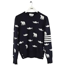 Thom Browne-Wool sweater-Blue