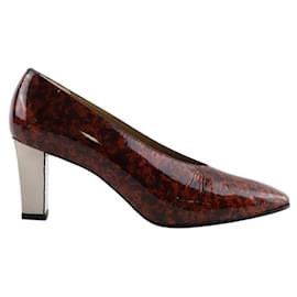 Saint Laurent-Patented leather heels-Brown