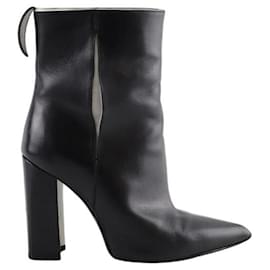 Louis Vuitton-Black leather boots-Black