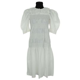 Manoush Vestido de algodón blanco Blanco