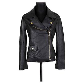 Moschino Black leather jacket Black