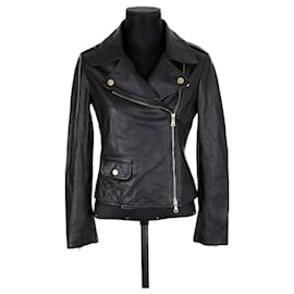 Moschino-Leather jacket in leather-Black
