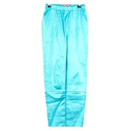 Manoush-Leather leggings-Blue