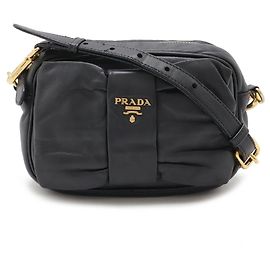 Borsa a spalla con motivo a nastro Prada Nero