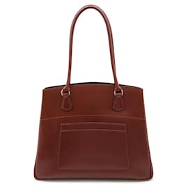 Hermès-Hermes Kara Tote Bag in Bordeaux Leather-Dark red