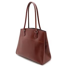 Hermès-Hermes Kara Tote Bag in Bordeaux Leather-Dark red
