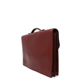 Hermès-Hermes Sac A Depeche Handbag in Rouge H-Red